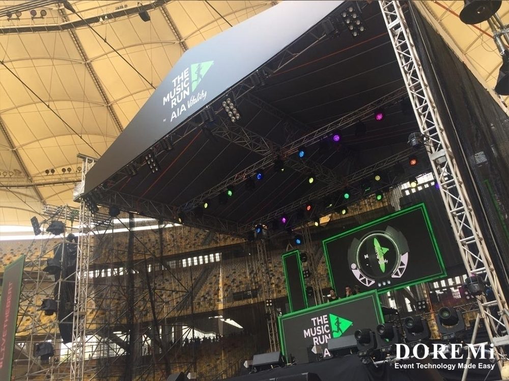 Music Run 2018 Malaysia LED day sound light DOREMi effect stage Party concert console Bukit Jalil national stadium marquee tent DJ