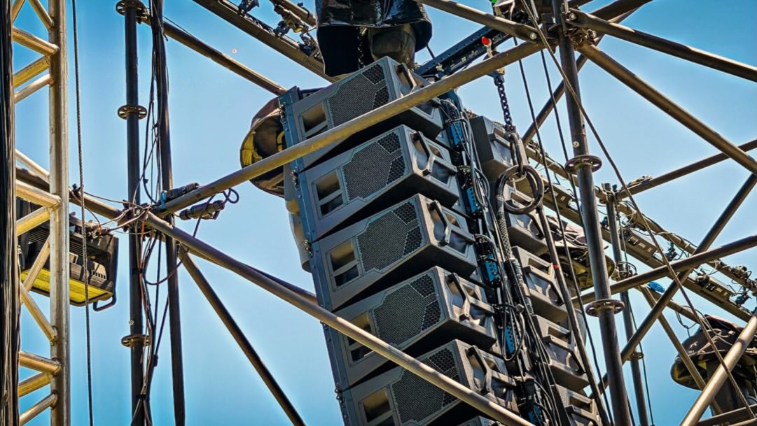 Professional event production services with LED screen, stage lighting and audio system