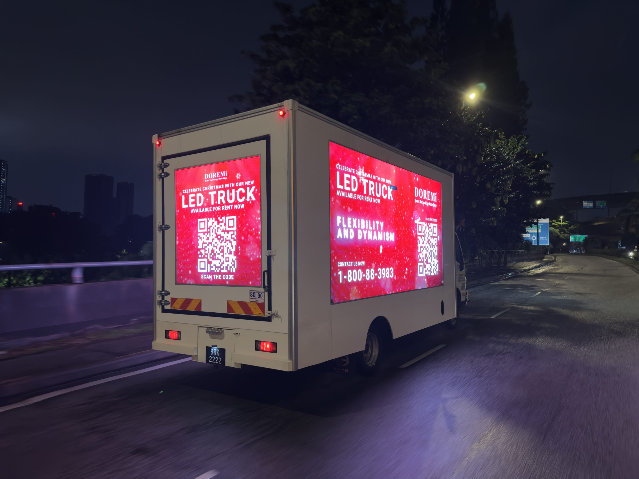Mobile LED truck rental with large outdoor LED display for an event campaign