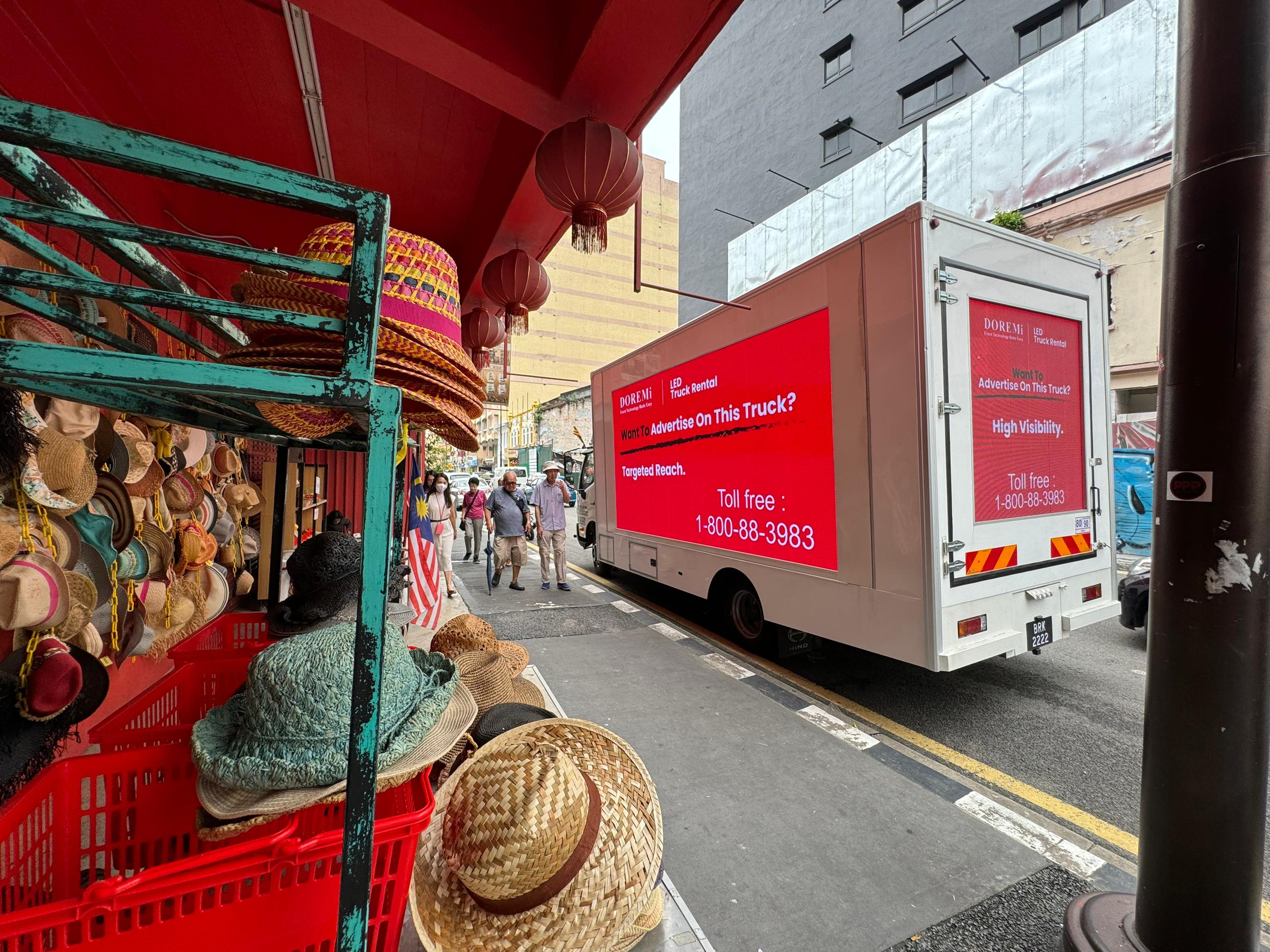 Mobile LED truck rental with large outdoor LED display for an event campaign